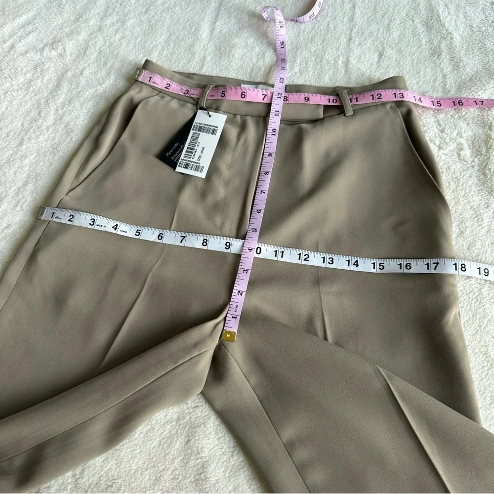 The Frankie Shop NWT Isla Pleated Green Sage Crepe Straight-Leg Trousers Pants S